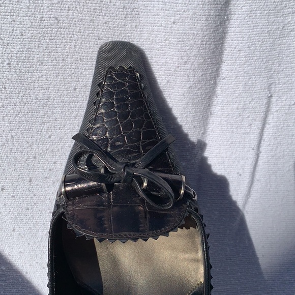Cute “Dixie-CL” línea Paolo size 9.5 heels, black croc trim with dark grey upper - Picture 7 of 7